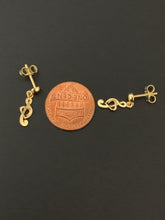 Load image into Gallery viewer, 18K Gold Music Note Stud Dangling Earrings - Rafant
