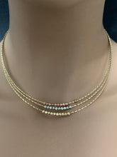 Load image into Gallery viewer, New Real 18K Saudi Gold Beaded Omega Necklace Tricolor White Yellow Rose Gold Round Beads - Rafant
