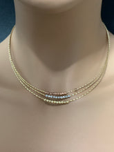 Load image into Gallery viewer, New Real 18K Saudi Gold Beaded Omega Necklace Tricolor White Yellow Rose Gold Round Beads - Rafant
