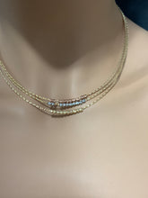 Load image into Gallery viewer, New Real 18K Saudi Gold Beaded Omega Necklace Tricolor White Yellow Rose Gold Round Beads - Rafant
