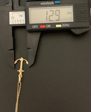 Load image into Gallery viewer, New Real 18K Saudi Gold Necklace Rolo Chain 17.50&quot; w/ Anchor Pendant - Rafant
