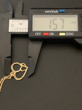Load image into Gallery viewer, New Real 18K Saudi Gold Necklace Rope Chain 15.75&quot; w/ Heart Pendant - Rafant
