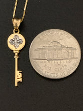 Load image into Gallery viewer, New Real 18K Saudi Gold Necklace Box Chain 19.75&quot; with Key Pendant Item#287 - Rafant
