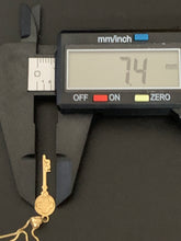 Load image into Gallery viewer, New Real 18K Saudi Gold Necklace Box Chain 19.75&quot; with Key Pendant Item#287 - Rafant
