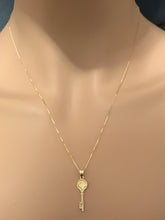 Load image into Gallery viewer, New Real 18K Saudi Gold Necklace Box Chain 19.75&quot; with Key Pendant Item#287 - Rafant
