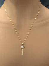 Load image into Gallery viewer, New Real 18K Saudi Gold Necklace Box Chain 19.75&quot; with Key Pendant Item#287 - Rafant
