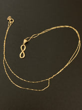 Load image into Gallery viewer, New Real 18K Saudi Gold Necklace Box Chain 19.50&quot; w/ Infinity Pendant - Rafant
