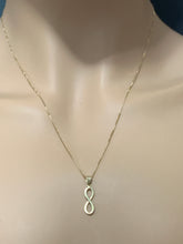 Load image into Gallery viewer, New Real 18K Saudi Gold Necklace Box Chain 19.50&quot; w/ Infinity Pendant - Rafant
