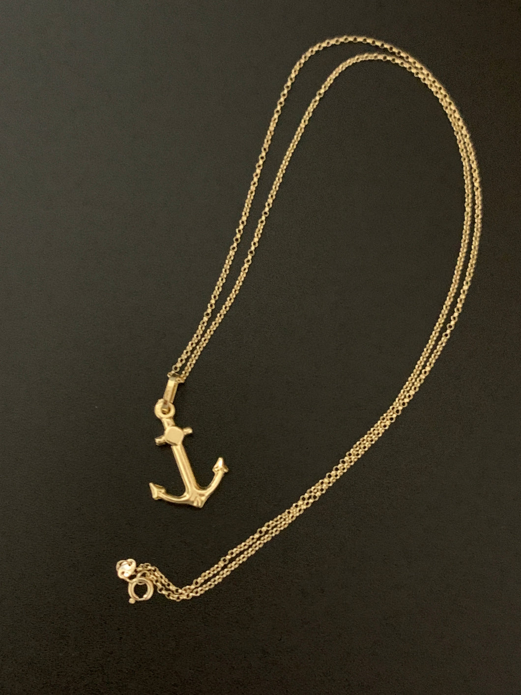 New Real 18K Saudi Gold Necklace Rolo Chain 17.50