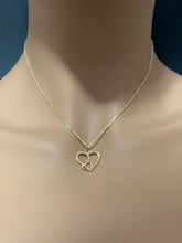 Load image into Gallery viewer, New Real 18K Saudi Gold Necklace Rope Chain 15.75&quot; w/ Heart Pendant - Rafant
