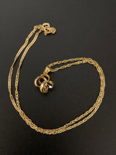 Load image into Gallery viewer, 18K Gold Necklace Chain 15.75 inches Flower Pendant - Rafant
