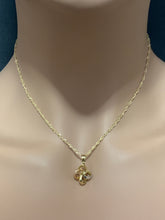 Load image into Gallery viewer, 18K Gold Necklace Chain 15.75 inches Flower Pendant - Rafant
