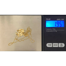 Load image into Gallery viewer, 18K Saudi Gold Necklace 17.75&quot; Rolo Link Chain w/Heart Key Pendants Item 381 - Rafant
