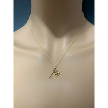 Load image into Gallery viewer, 18K Saudi Gold Necklace 17.75&quot; Rolo Link Chain w/Heart Key Pendants Item 381 - Rafant
