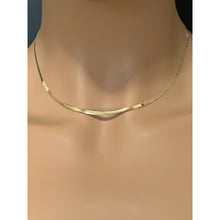 Load image into Gallery viewer, 18K Gold Chain Necklace Omega Herringbone 16&quot; Real Saudi Gold - Rafant
