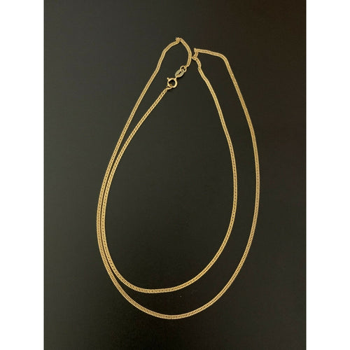 18K Gold Chain Necklace Saudi Real Gold Curb 24
