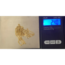 Load image into Gallery viewer, 18K Gold Chain Necklace Saudi Real Gold Curb 24&quot; 2.40g Lightweight - Rafant
