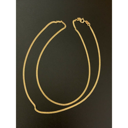 18K Gold Chain Necklace Saudi Real Gold Curb 22