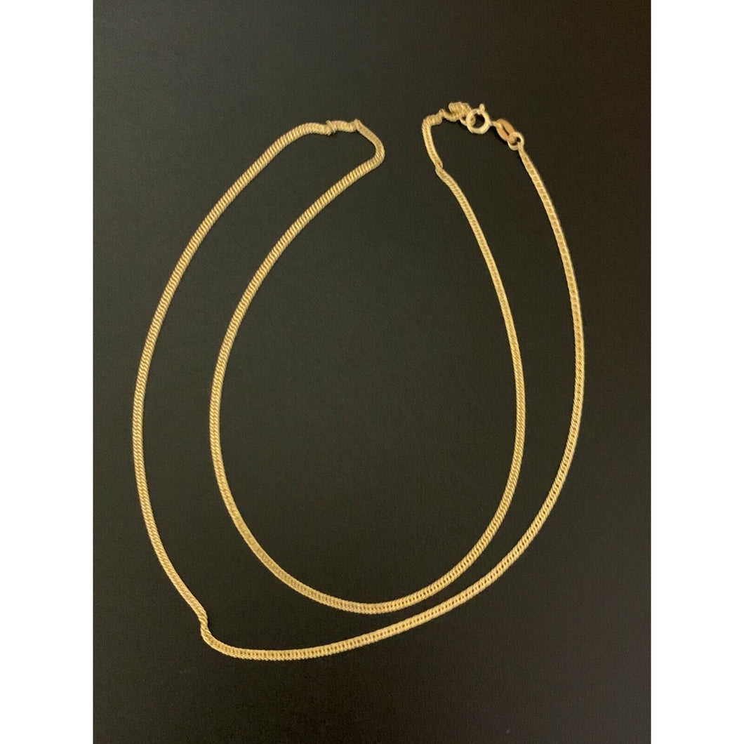18K Gold Chain Necklace Saudi Real Gold Curb 22