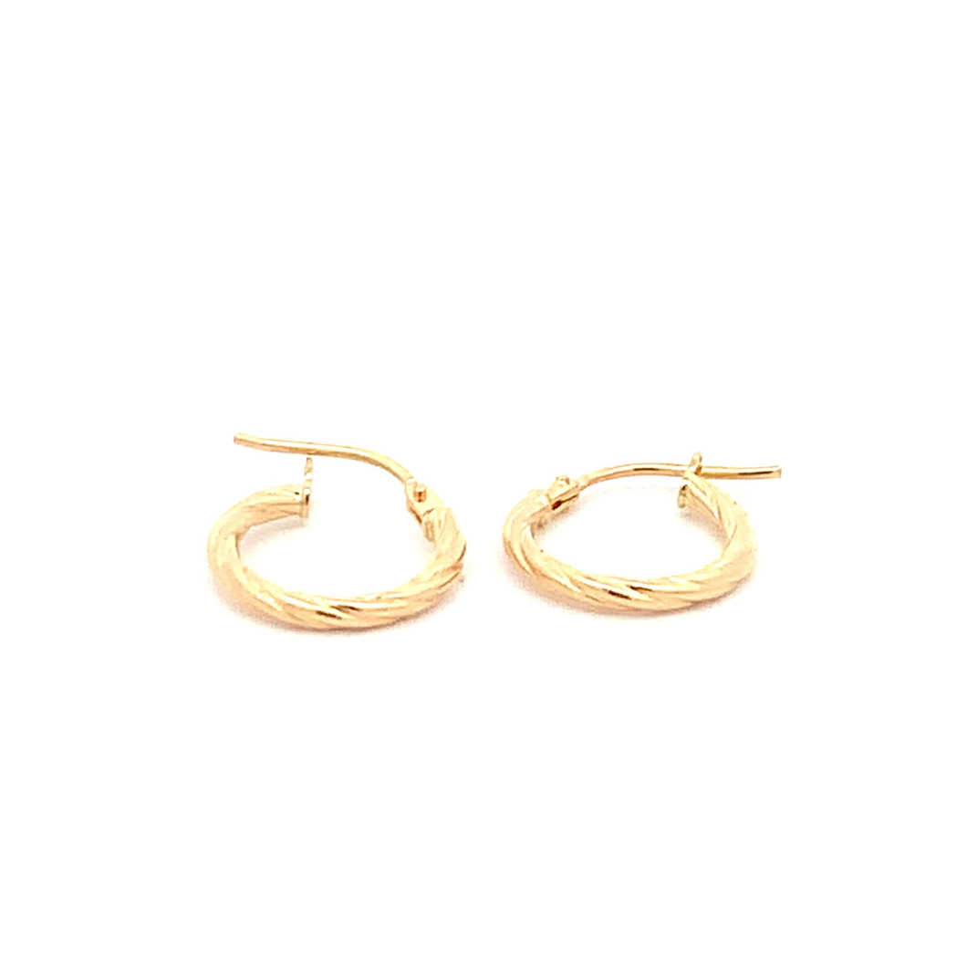 18K Yellow Gold Earrings Hoops Small - Rafant