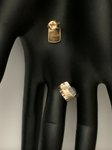 Load image into Gallery viewer, New Authentic 18K Saudi Gold Stud Two Tone White/Yellow Gold Earrings - Rafant
