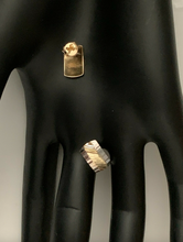 Load image into Gallery viewer, New Authentic 18K Saudi Gold Stud Two Tone White/Yellow Gold Earrings - Rafant
