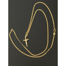 Load image into Gallery viewer, Real 18K Saudi Gold Necklace Chain 22&quot; w/ Cross Pendant 2.85 grams - Rafant
