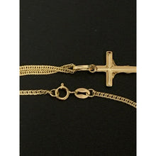 Load image into Gallery viewer, Real 18K Saudi Gold Necklace Chain 22&quot; w/ Cross Pendant 2.85 grams - Rafant
