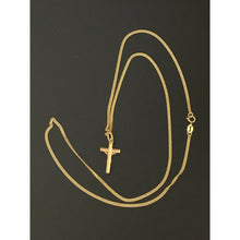 Load image into Gallery viewer, Real 18K Saudi Gold Necklace Chain 22&quot; w/ Cross Pendant 2.85 grams - Rafant
