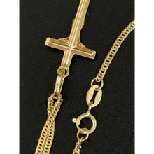 Load image into Gallery viewer, Real 18K Saudi Gold Necklace Chain 22&quot; w/ Cross Pendant 2.85 grams - Rafant
