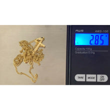 Load image into Gallery viewer, Real 18K Saudi Gold Necklace Chain 22&quot; w/ Cross Pendant 2.85 grams - Rafant
