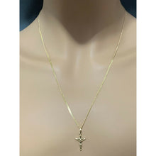 Load image into Gallery viewer, Real 18K Saudi Gold Necklace Chain 22&quot; w/ Cross Pendant 2.85 grams - Rafant
