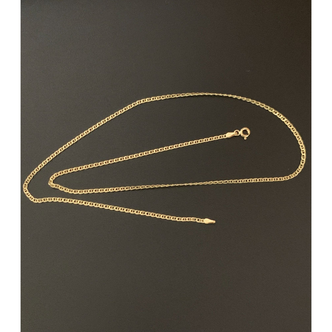 18K Gold Chain Necklace Saudi Real Gold Mariner Link  20