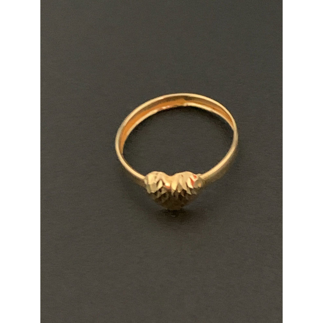 18K Yellow Gold Ring Heart Size 4.5 - Rafant