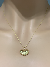 Load image into Gallery viewer, 18K Gold 18 inches Necklace Puffed Heart Pendant - Rafant
