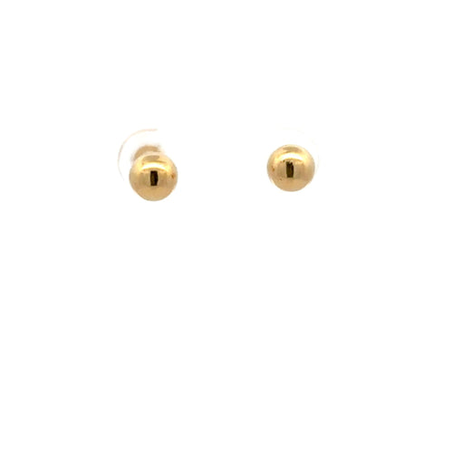 18K Gold Earrings Stud Balls Polished 0.86 grams - Rafant