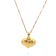 Load image into Gallery viewer, 18K Gold Necklace Chain 17.5 inches Pendant Heart Puffed 1.40 grams - Rafant
