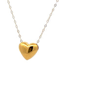 Load image into Gallery viewer, 18K Gold Necklace Chain 15.75 inches plus 2&quot; Pendant Heart Puffed 0.82 grams - Rafant
