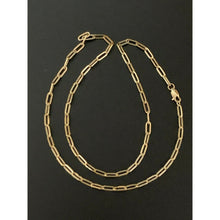 Load image into Gallery viewer, 18K Saudi Gold Paperclips Chain Link Necklace 15.75&quot; - Rafant
