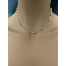 Load image into Gallery viewer, 18K Saudi Gold Paperclips Chain Link Necklace 15.75&quot; - Rafant
