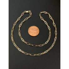 Load image into Gallery viewer, 18K Saudi Gold Paperclips Chain Link Necklace 15.75&quot; - Rafant
