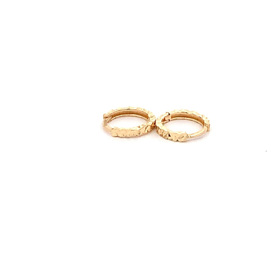 18K Yellow Gold Earrings Huggie Very Tiny Hoops - Rafant