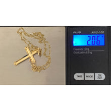 Load image into Gallery viewer, 18K Gold Necklace Chain 17.50&quot; with Cross Pendant 2.06 grams - Rafant
