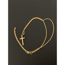 Load image into Gallery viewer, 18K Gold Necklace Chain 18 inches with Cross Pendant 1.31 grams - Rafant
