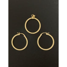 Load image into Gallery viewer, 18K Gold Earrings Hoops Loops with Pendant Set 2.66 grams - Rafant
