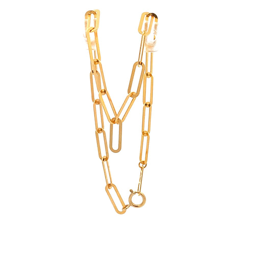 18K Yellow Gold Bracelet Paperclip Size 7 inches 1.72 grams - Rafant