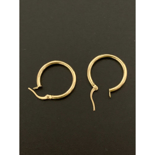 18K Gold Earrings Hoops Loops 1.27 grams - Rafant