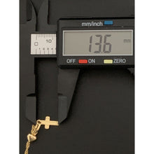 Load image into Gallery viewer, 18K Gold Necklace Chain 17.75&quot; Curb with Cross Heart Pendant 1.53 grams - Rafant
