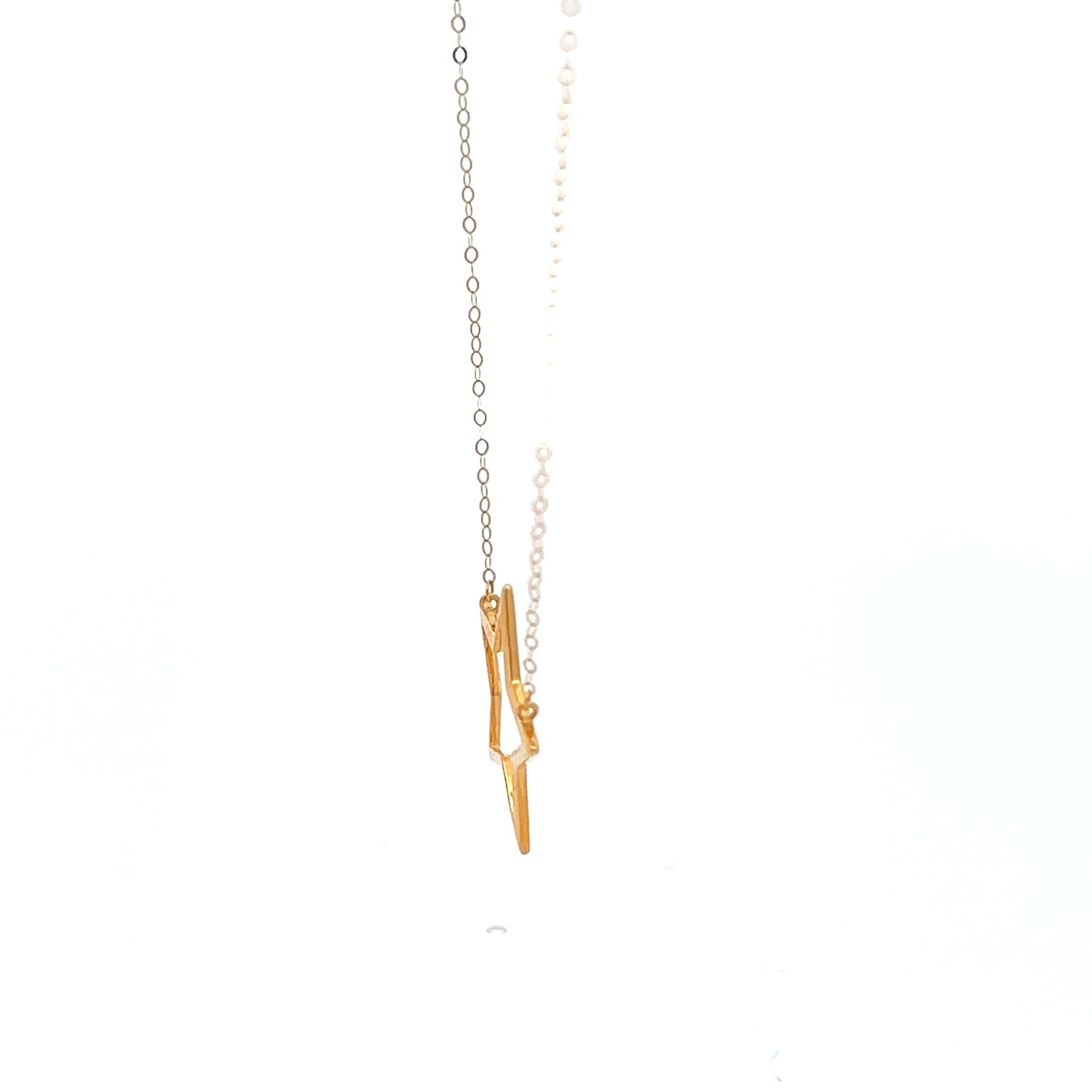 18K Gold Necklace Chain Cable Link Star Pendant 1.37 grams - Rafant