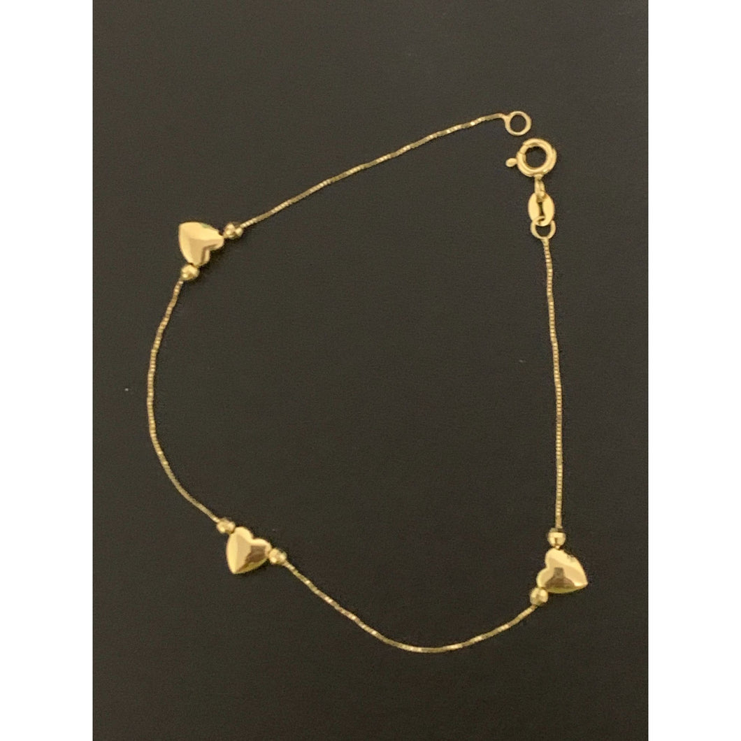 18K Gold Bracelet Heart 1.30 grams Size 7.5 inches - Rafant